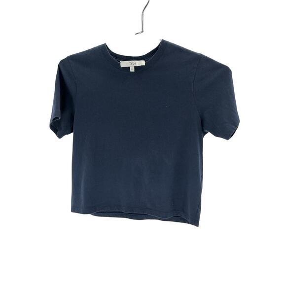 Tibi Program Cropped Blue Cotton Baby Tee Size XS - Picture 2 of 4